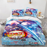 Anime Demon Slayer Cosplay 3 Piece Bedding Set Duvet Covers Bed Sheets - EBuycos