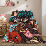 Anime Demon Slayer Cosplay Flannel Fleece Throw Blanket Comforter Sets - EBuycos