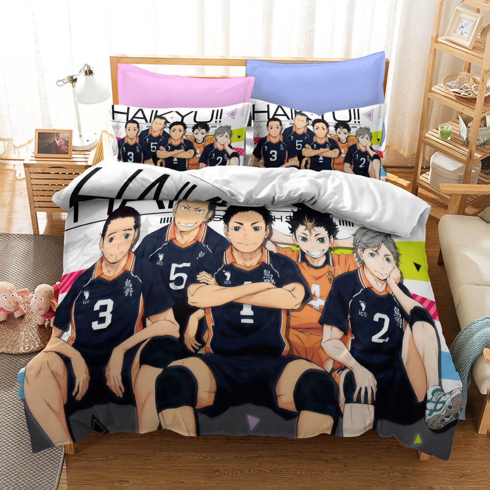 Anime Haikyuu Cosplay Bedding Set Quilt Duvet Covers Bed Sheets Sets - EBuycos