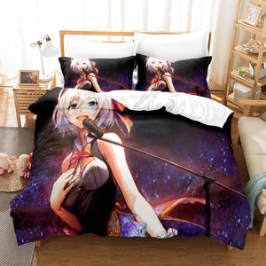 Anime Kizuna AI Cosplay Bedding Set Duvet Covers Comforter Bed Sheets - EBuycos