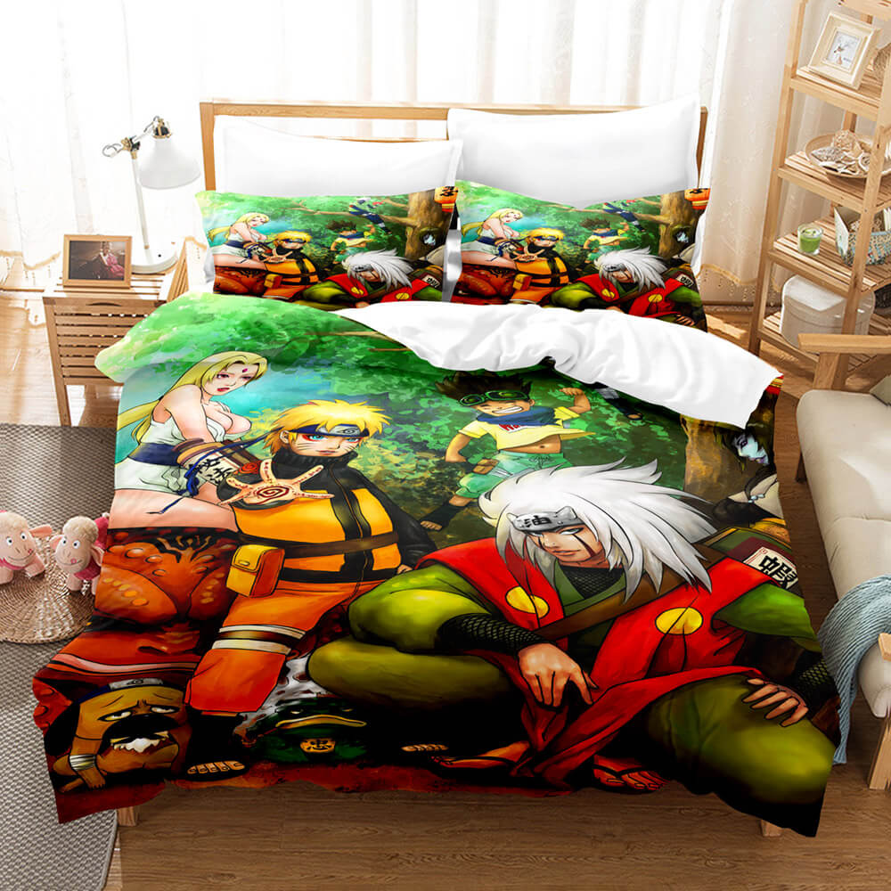 Anime Naruto Cosplay Bedding Set Quilt Duvet Cover Bed Sheets Sets - EBuycos