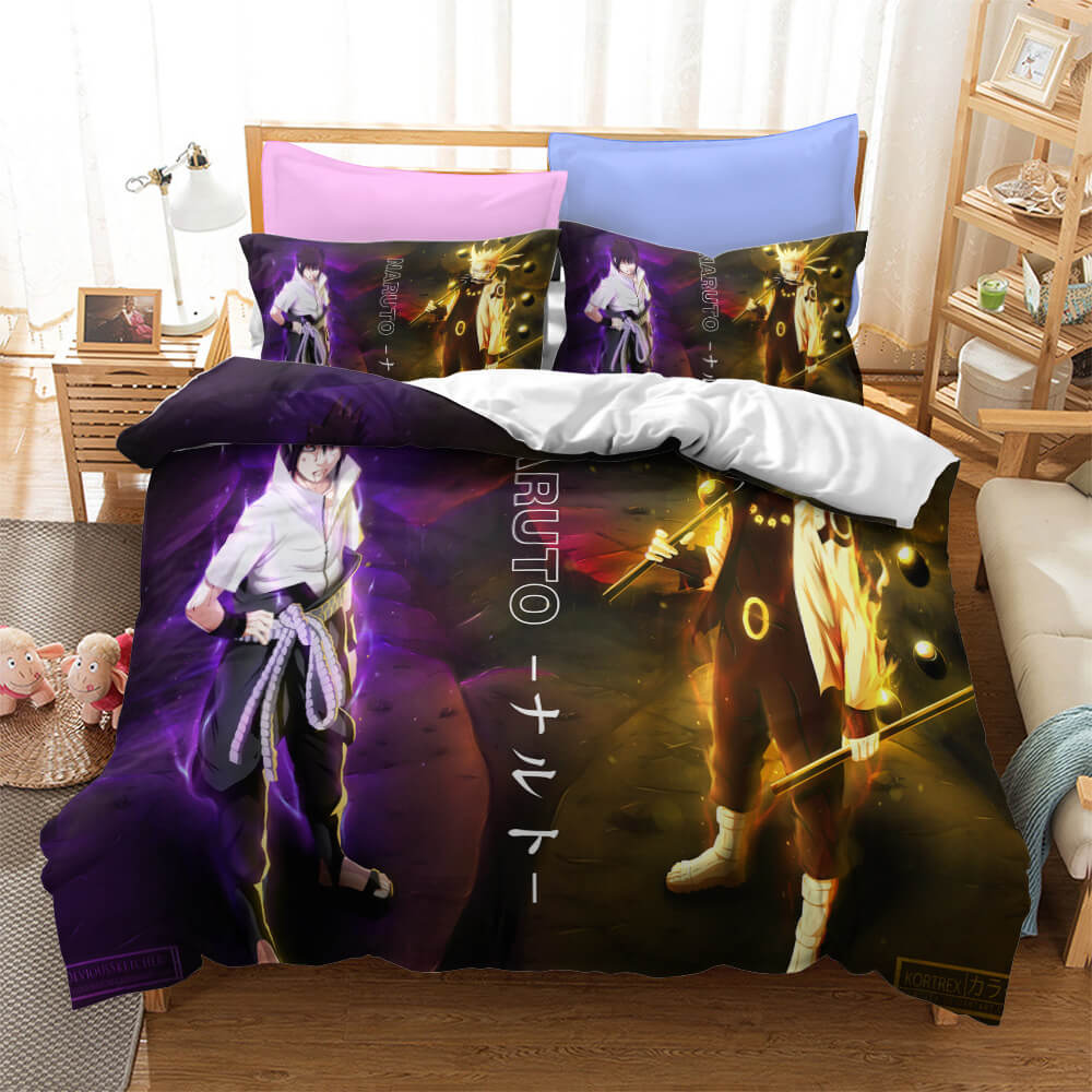 Anime Naruto Kakashi Sasuke Cosplay Bedding Set Quilt Duvet Cover Sets - EBuycos