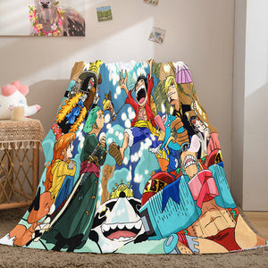 Anime ONE PIECE Cosplay Soft Flannel Fleece Throw Blanket Bedding Sets - EBuycos