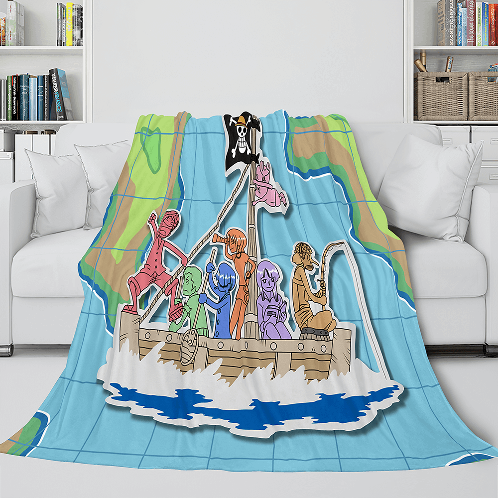 Anime One Piece Straw Hat Pirates Super Soft Flannel Throw Bed Blanket - EBuycos