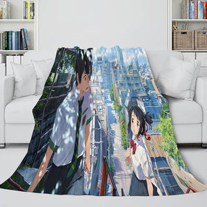 Anime Your Name Cosplay Flannel Blanket Throw Comforter Bedding Sets - EBuycos