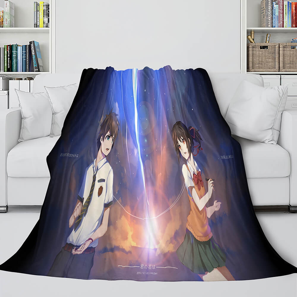 Anime Your Name Cosplay Flannel Blanket Throw Comforter Bedding Sets - EBuycos