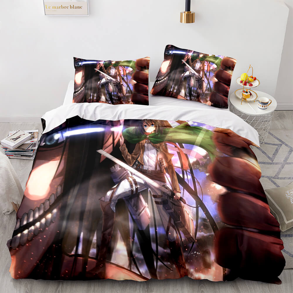 Attack on Titan Cosplay Bedding Sets Comforter Duvet Covers Sheets - EBuycos