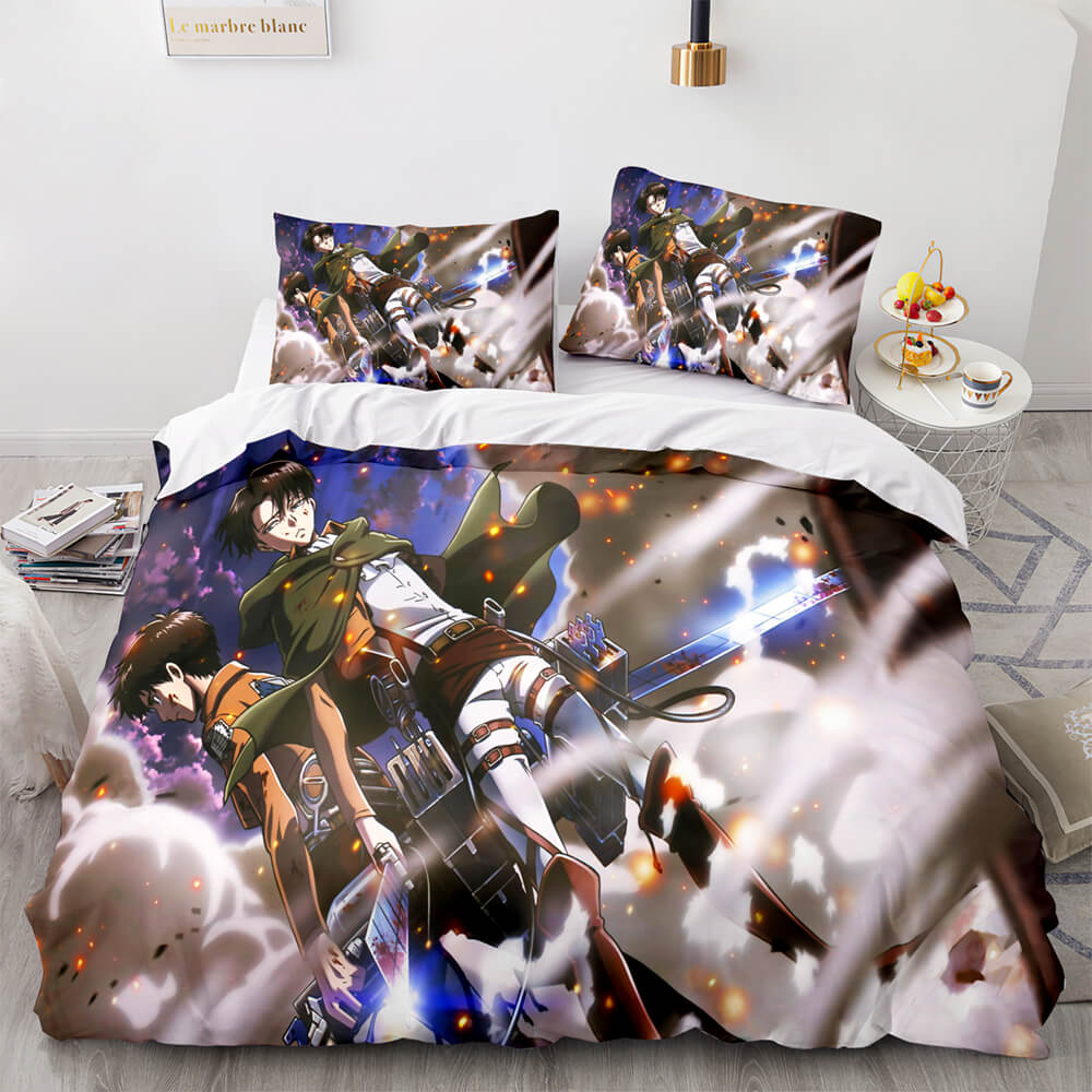 Attack on Titan Cosplay Bedding Sets Comforter Duvet Covers Sheets - EBuycos