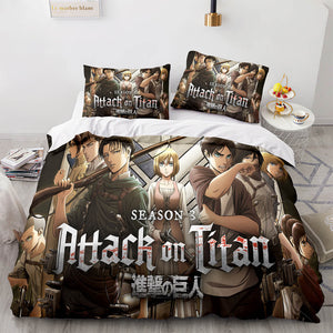 Attack on Titan Cosplay Bedding Sets Comforter Duvet Covers Sheets - EBuycos