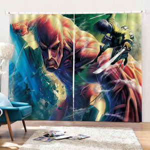 Attack on Titan Curtains Blackout Window Drapes for Room Decoration