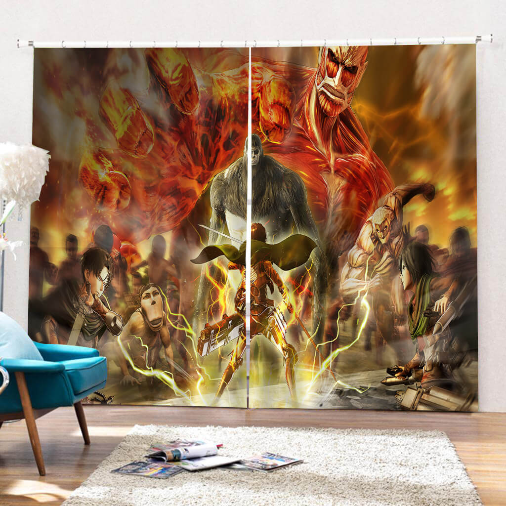 Attack on Titan Curtains Blackout Window Drapes for Room Decoration
