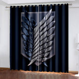 Attack on Titan Curtains Cosplay Blackout Window Treatments Drapes