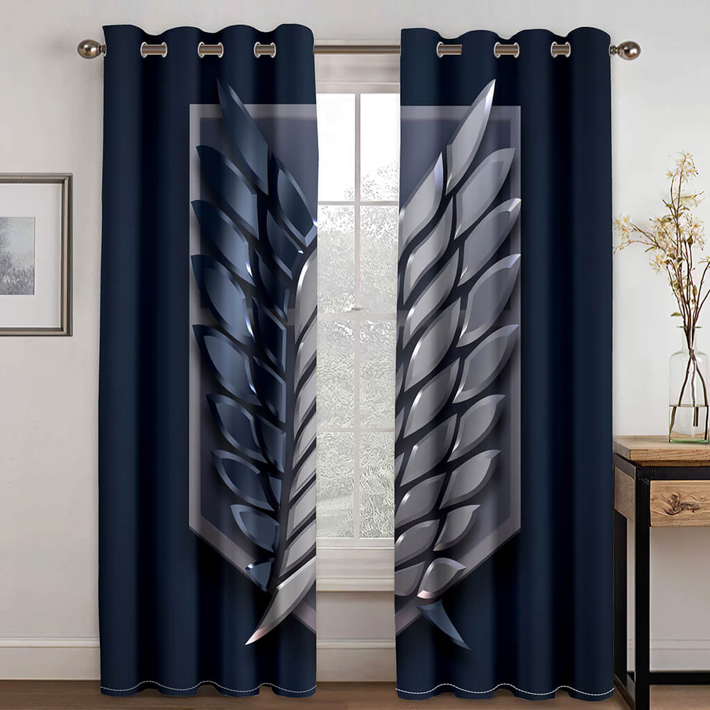 Attack on Titan Curtains Cosplay Blackout Window Treatments Drapes