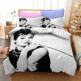 Audrey Hepburn Cosplay Bedding Set Duvet Cover Quilt Bed Sheets Sets - EBuycos