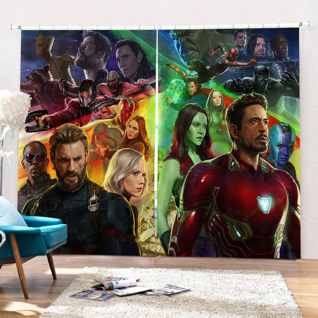 Avengers Curtains Cosplay Blackout Window Drapes for Room Decorations