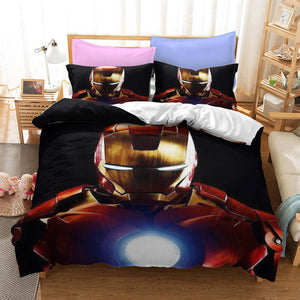 Avengers Ironman Captain America Bedding Set Duvet Cover Bed Sheets - EBuycos