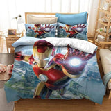 Avengers Ironman Captain America Bedding Set Duvet Cover Bed Sheets - EBuycos