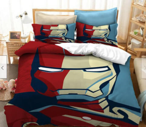 Avengers Ironman Captain America Bedding Set Duvet Cover Bed Sheets - EBuycos