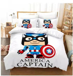 Avengers Ironman Captain America Bedding Set Duvet Cover Bed Sheets - EBuycos