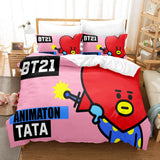 BT21 Bedding Set Duvet Cover Comforter Bed Sheets - EBuycos