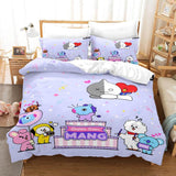 BT21 Bedding Set Duvet Cover Comforter Bed Sheets - EBuycos