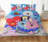 BT21 Bedding Set Duvet Cover Comforter Bed Sheets - EBuycos