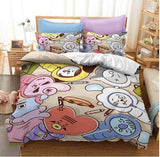 BT21 Bedding Set Duvet Cover Comforter Bed Sheets - EBuycos
