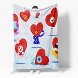 BT21 Flannel Fleece Throw Cosplay Blanket Halloween Comforter Sets - EBuycos