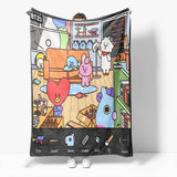 BT21 Flannel Fleece Throw Cosplay Blanket Halloween Comforter Sets - EBuycos