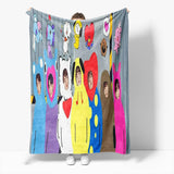 BT21 Flannel Fleece Throw Cosplay Blanket Halloween Comforter Sets - EBuycos