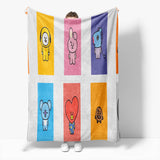 BT21 Flannel Fleece Throw Cosplay Blanket Halloween Comforter Sets - EBuycos