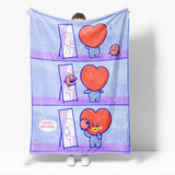 BT21 Flannel Fleece Throw Cosplay Blanket Halloween Comforter Sets - EBuycos