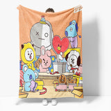 BT21 Flannel Fleece Throw Cosplay Blanket Halloween Comforter Sets - EBuycos
