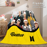 BTS Butter Cosplay Flannel Blanket Throw Comforter Bedding Sets - EBuycos