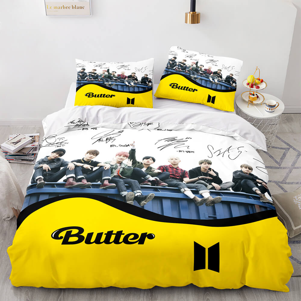 BTS Butter Cosplay Bedding Sets Duvet Covers Comforter Bed Sheets - EBuycos