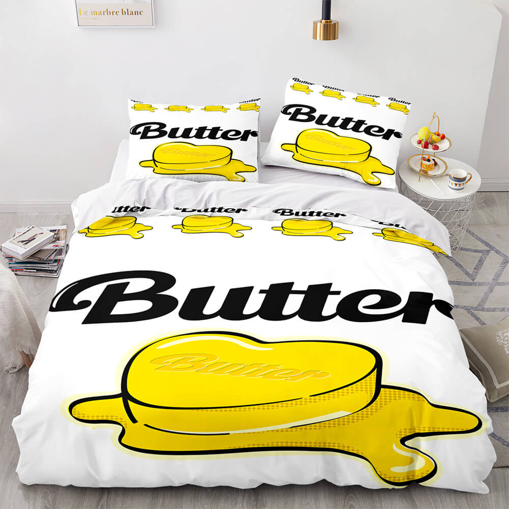 BTS Butter Cosplay Bedding Sets Soft Duvet Covers Comforter Bed Sheets - EBuycos