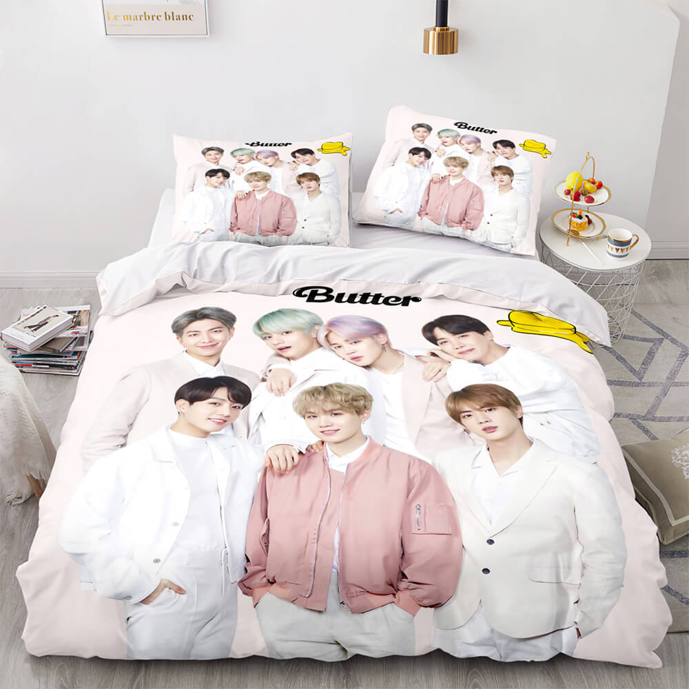 BTS Butter Cosplay Bedding Sets Soft Duvet Covers Comforter Bed Sheets - EBuycos