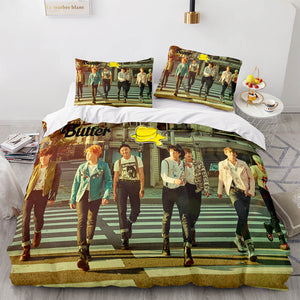 BTS Butter Cosplay Soft Bedding Set Full Duvet Covers Bed Sheets - EBuycos