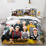 BTS Butter Cosplay Soft Bedding Set Full Duvet Covers Bed Sheets - EBuycos