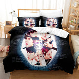 BTS Cosplay 3 Piece Bedding Sets Duvet Covers Bed Sheets - EBuycos
