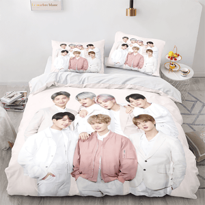 BTS Team Cosplay 3 Piece Bedding Set Duvet Covers Comforter Bed Sheets - EBuycos