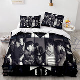 BTS Team Cosplay 3 Piece Bedding Set Duvet Covers Comforter Bed Sheets - EBuycos