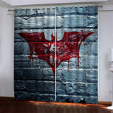 Batman Pattern Curtains Blackout Window Drapes
