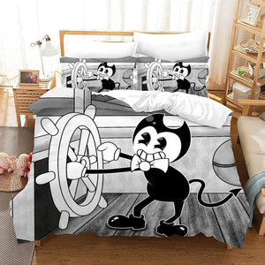Bendy And The Ink Machine Bedding Set Quilt Duvet Cover Bed Sheets Sets - EBuycos