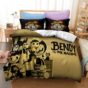 Bendy And The Ink Machine Cosplay Bedding Set Duvet Cover Bed Sheets - EBuycos