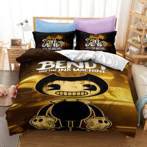 Bendy And The Ink Machine Kids Bedding Set Quilt Duvet Cover Bed Sheets - EBuycos