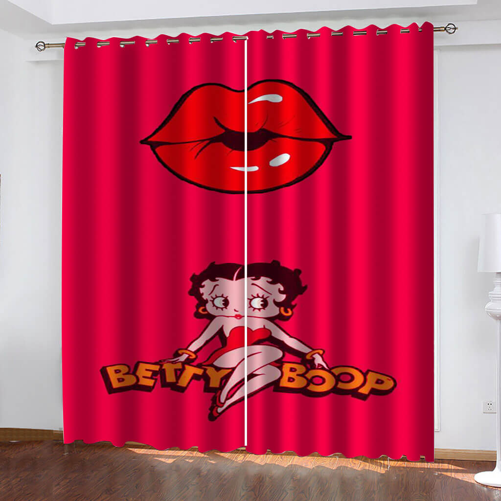 Betty Boop Curtains Blackout Window Treatments Drapes for Room Decoration