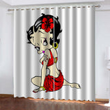 Betty Boop Curtains Cosplay Blackout Window Drapes Room Decoration - EBuycos
