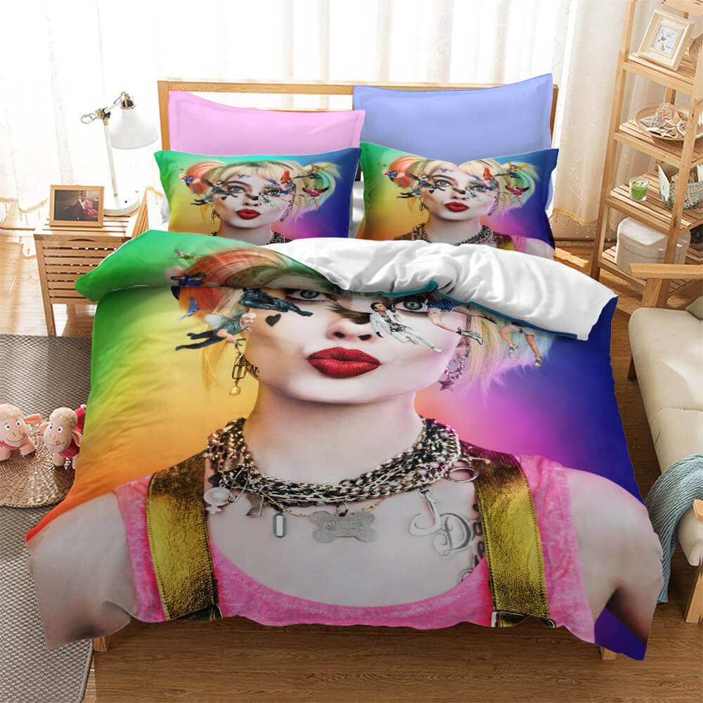 Birds of Prey Harley Quinn Cosplay Bedding Duvet Cover Bed Sheets Sets - EBuycos