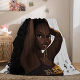 Black African Girl Flannel Blanket Throw Blanket Comforter Bed Sets - EBuycos